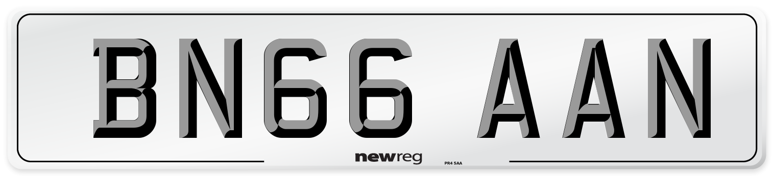 BN66 AAN Number Plate from New Reg
